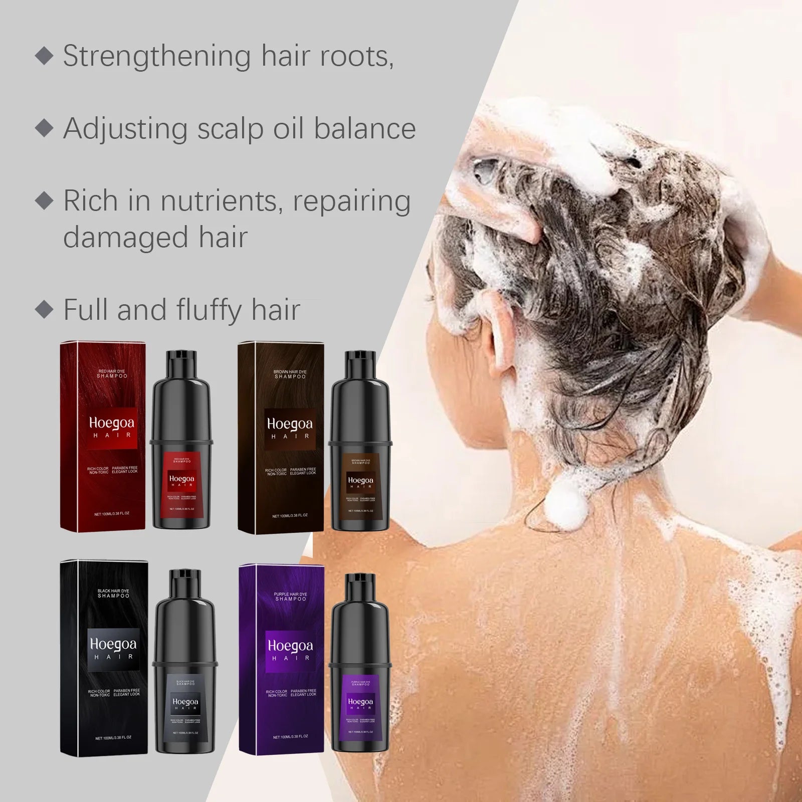 Instant Dye Shampoo DIY Hair Dye Natural Black Color Repair Gray White Hair Non-Irritating Hair Coloring Shampoo For Men Women