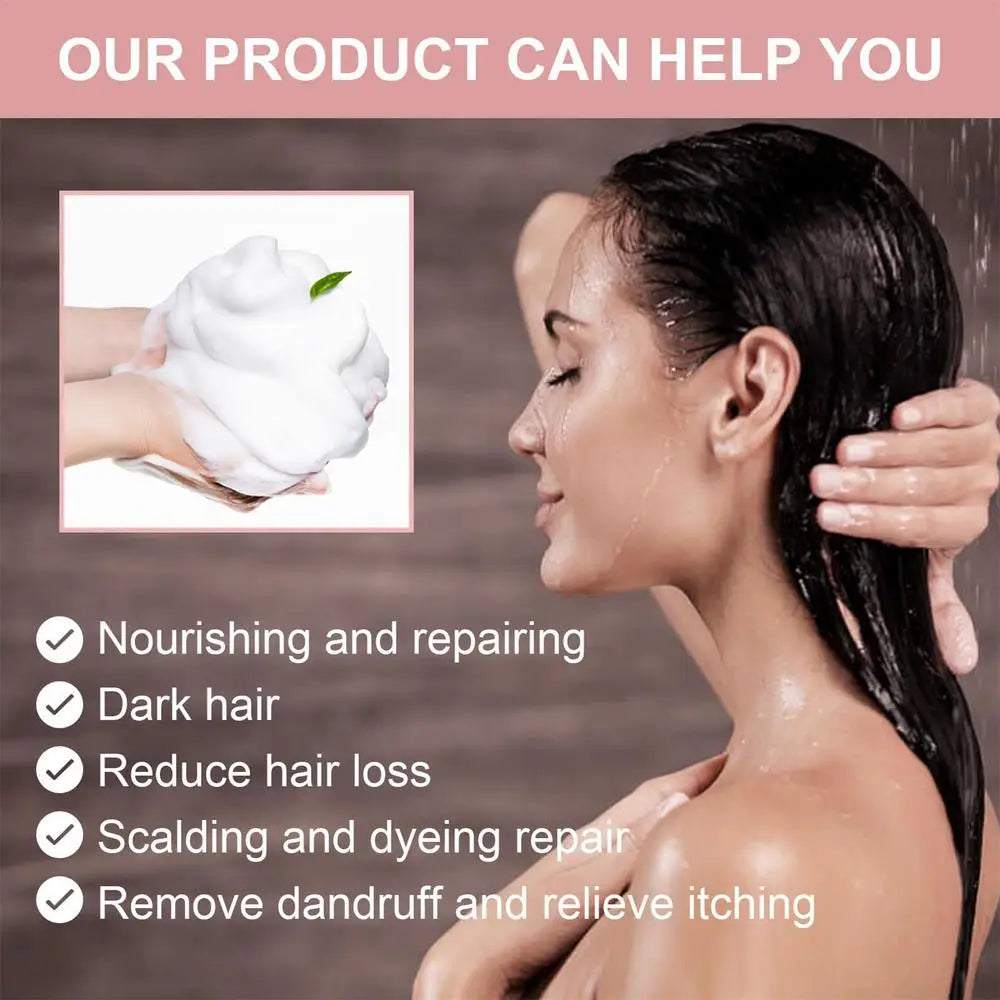 100g Herbal Hair Growth Anti Hair Loss Moisturizing Volumizing Shampoo Soap Organic Polygonum Hair Darkening Soap Bar