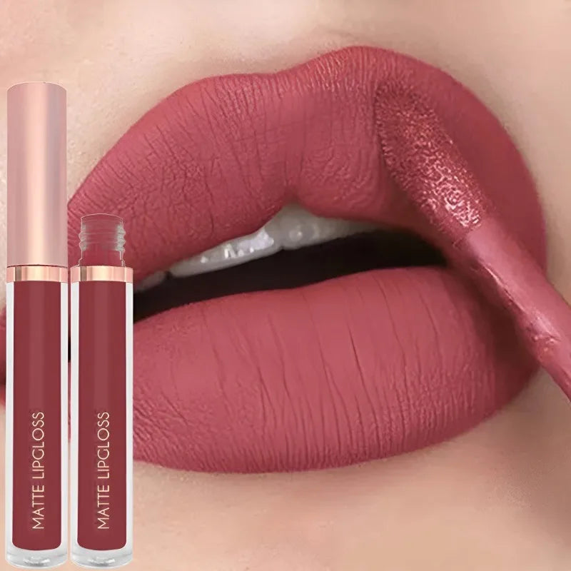 12 Colors Matte Velvet Sexy Lip Gloss Waterproof Long-Lasting Non-stick Cup Lip Glaze Nude Liquid Lipstick Lips Makeup Cosmetics