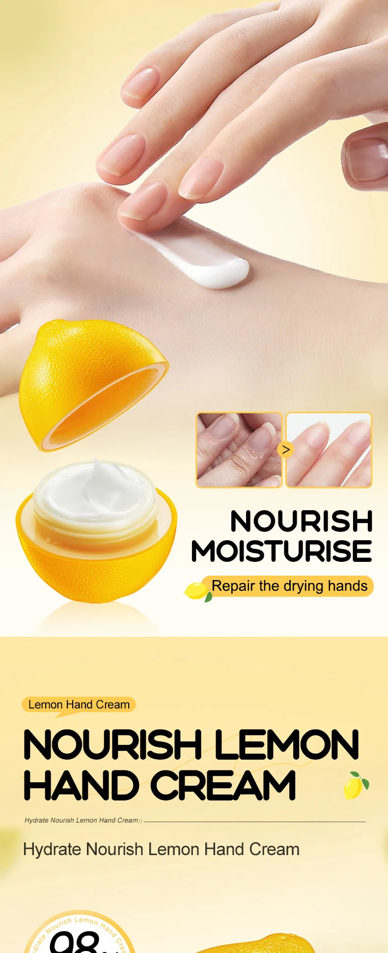 SADOER Mango Peach Aloe Vera Lemon Fruit Hand Cream Moisturizing Brightening Repairing Hand Creams For Hands Skin Care