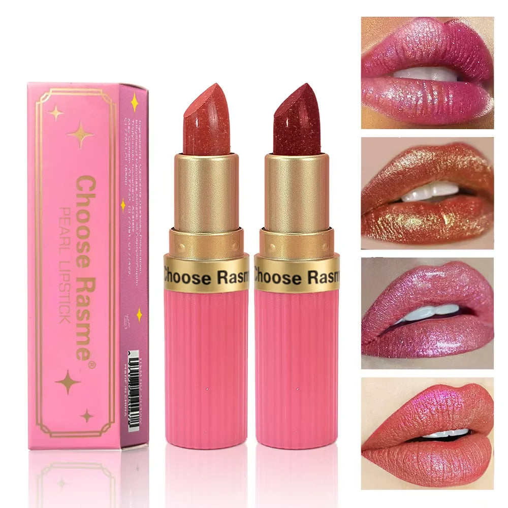 CHOOSE RASME 6 Colors Chocolate Bar Lipstick Makeup Pearl Matte Matte Not Easy to Fall out Matte Waterproof Lipstick