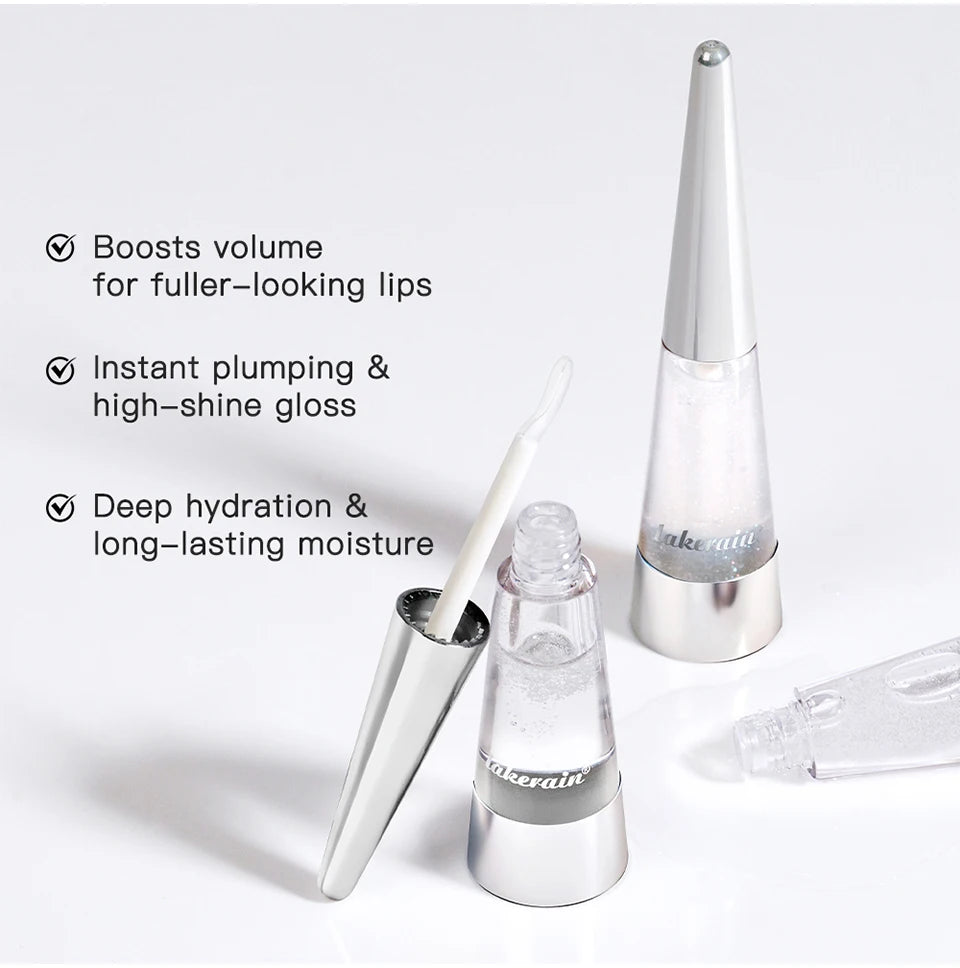 Lakerain Lip Plumper Moisturizing Lip Gloss Transparent Plump Lips Care Lip Stuffer Gift Korean Cosmetics