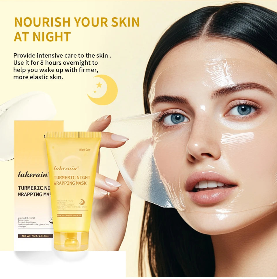 Overnight Wrapping Peel Off Mask Kojic Acid Turmeric Nourishes Hydrolyzed Collagen Glowing Skin Skin Firmnes Korean Skincare