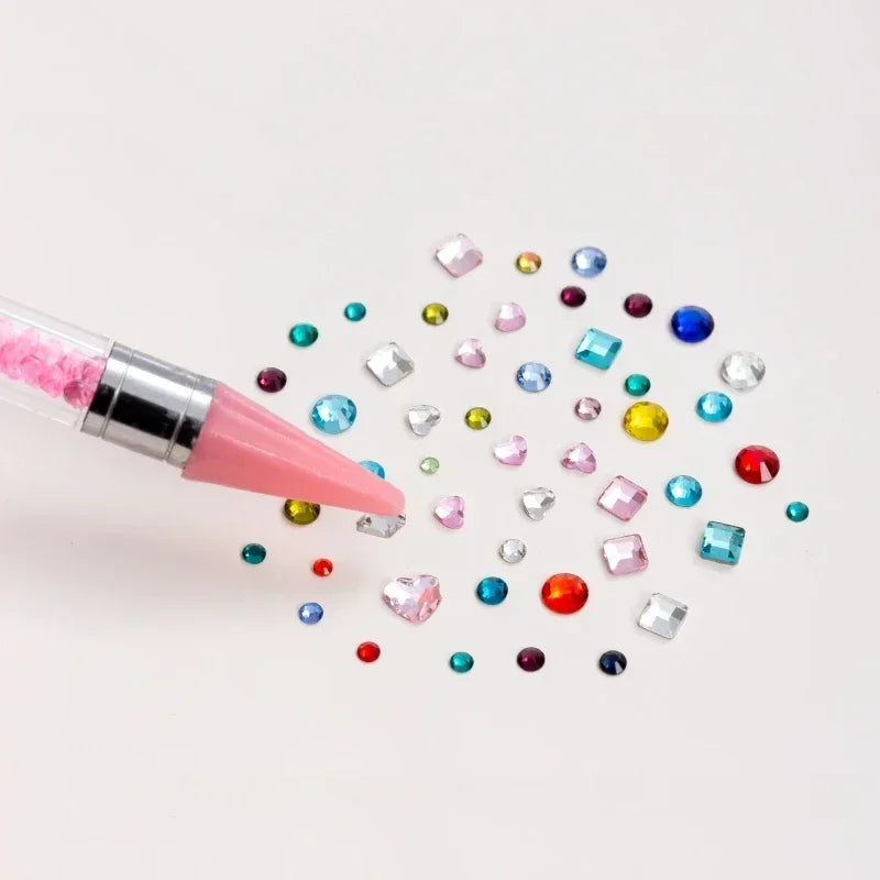 1pc Wax Nail Rhinestone Picker Dotting Pen Dual-ended Wax Pencil For Rhinestones Tip Crystal & Gem Nail Art Tool for DIY Manicur