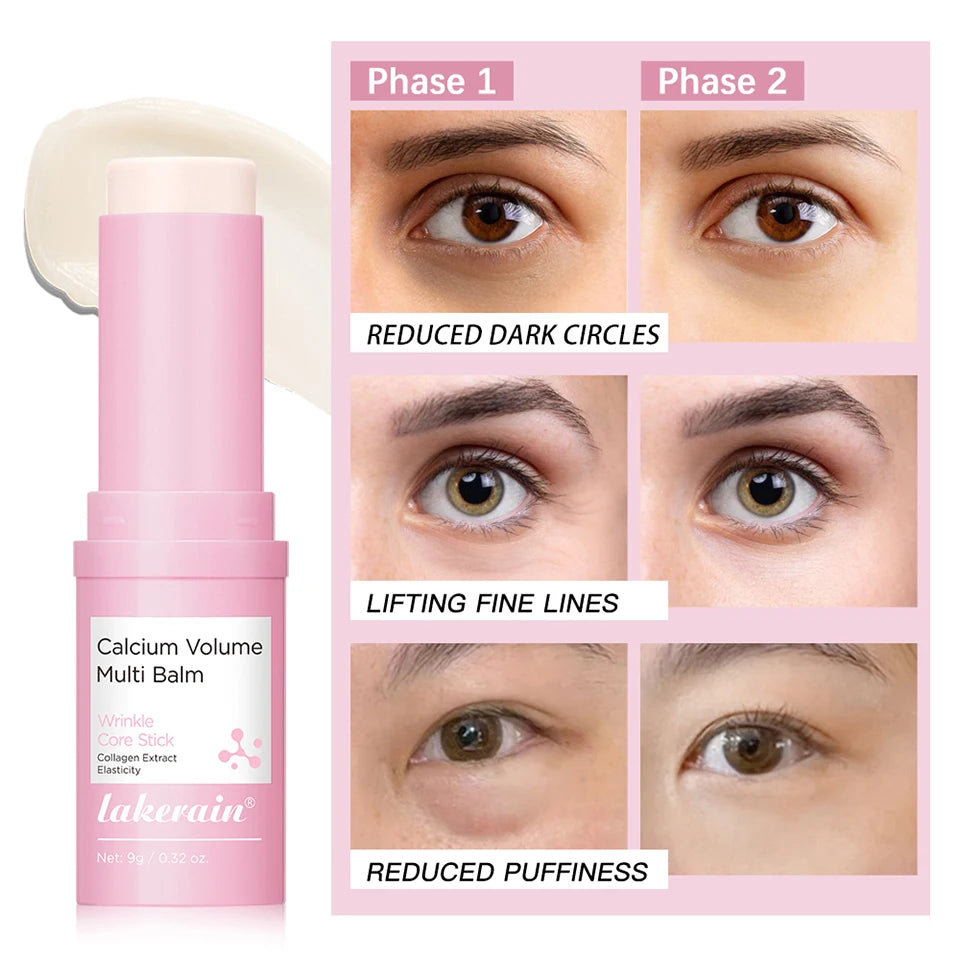Calcium Collagen Vitamin D Eye Stick Balm Tightens Skin Care Anti Aging Anti Dark Circle Reduces Eye Bags Wrinkles Tear Trough