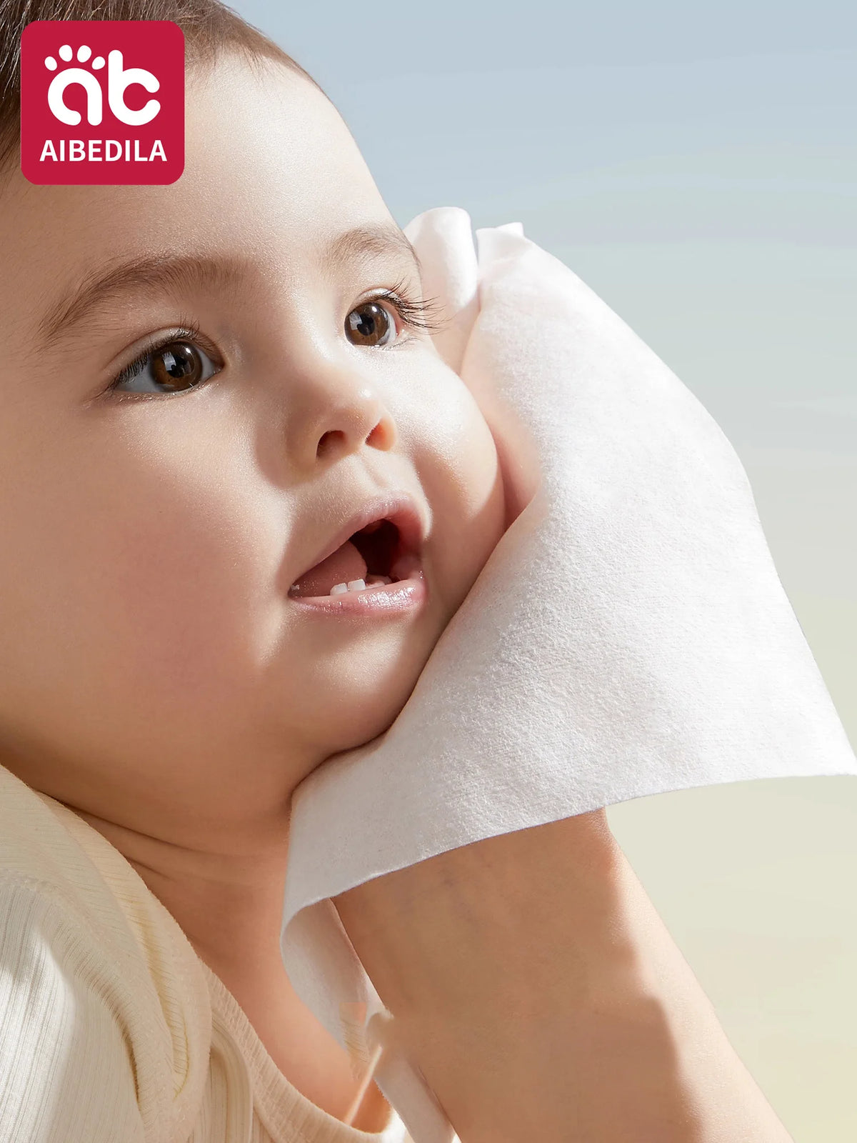 Newborn Baby Cotton Dry Wipes Unscented Hypoallergenic 3-In-1 Clean Care Protect Thick Sensitive Skin Facial Towels for Infants