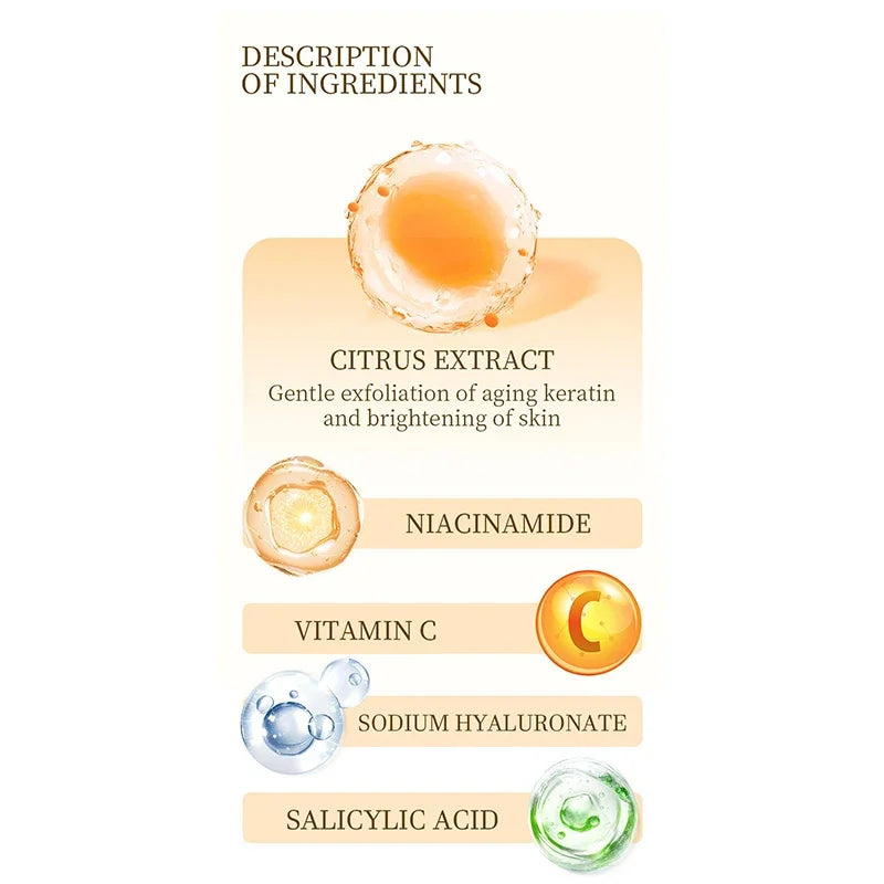 Orange Exfoliating Brightening Gel, Face Body Moisturizing Peeling Scrub, Deep Gentle Cleaning Pores, Remove Blackheads Exfoliat
