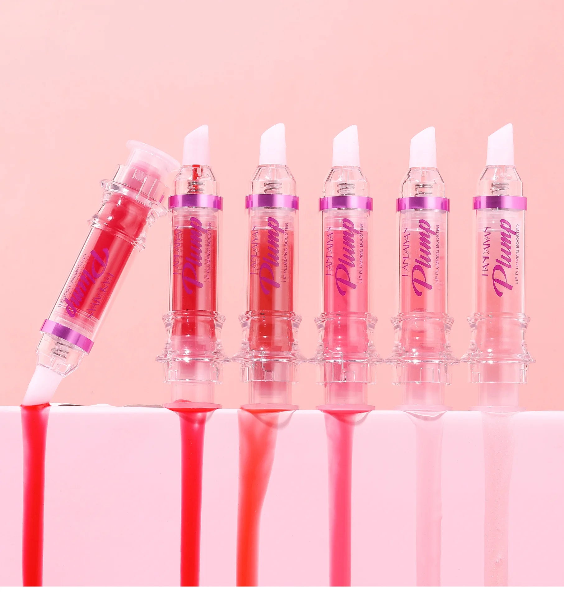 HANDAYAN 6 Color Lip Plumper Gloss Moisturizing Honey Oil Enhancer Transparent Shine Booster Makeup Beauty