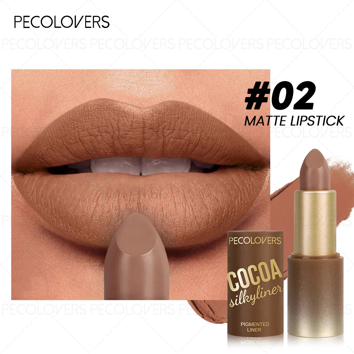 Waterproof Matte Brown Lip Glaze,Long-Lasting, Not Greasy Lip Gloss,Smooth Texture
