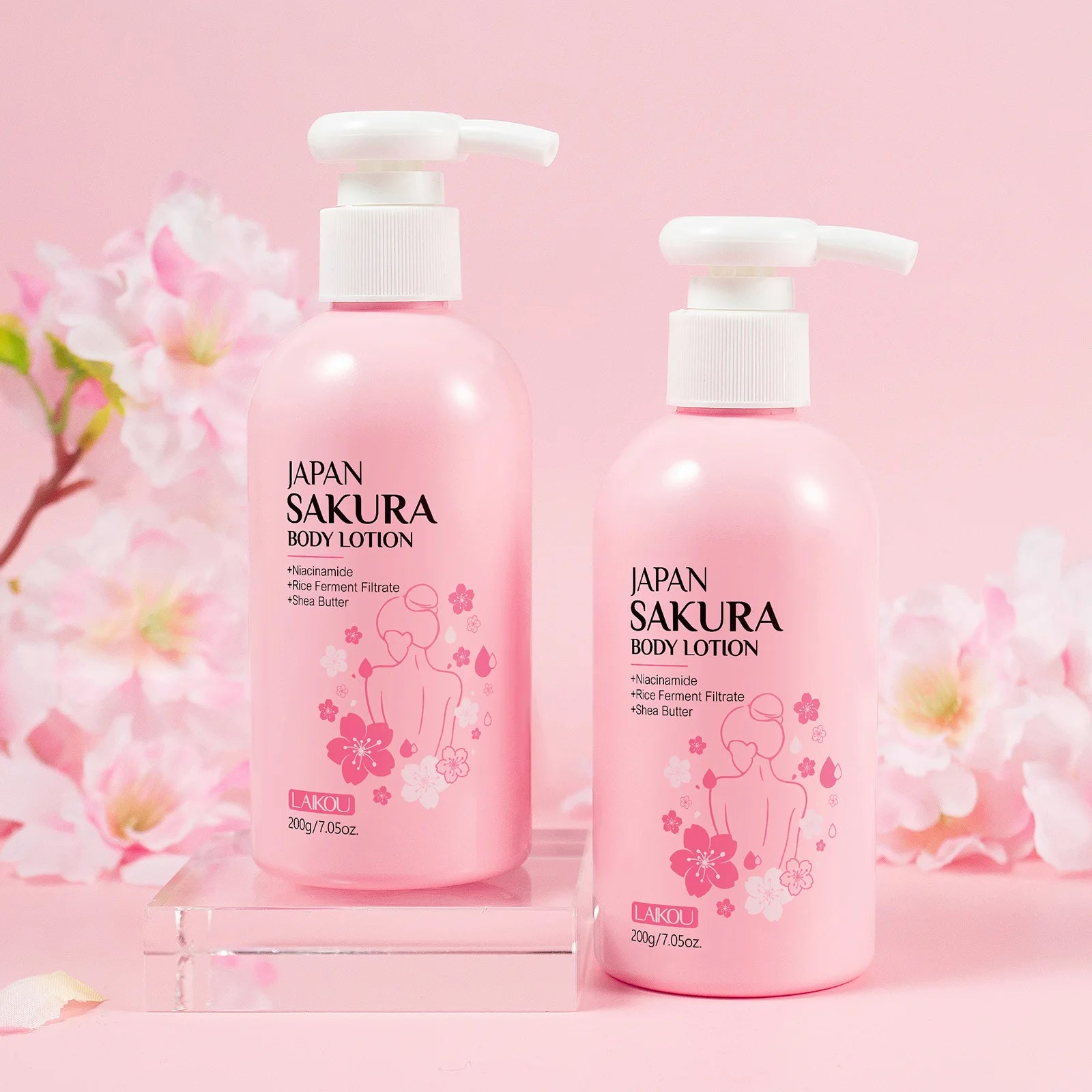 Laikou Cherry Blossom Body Lotion Moisturizing & Repairing  Winter Chapped Skin Care Moisturizing Without Greasiness 200g/120g