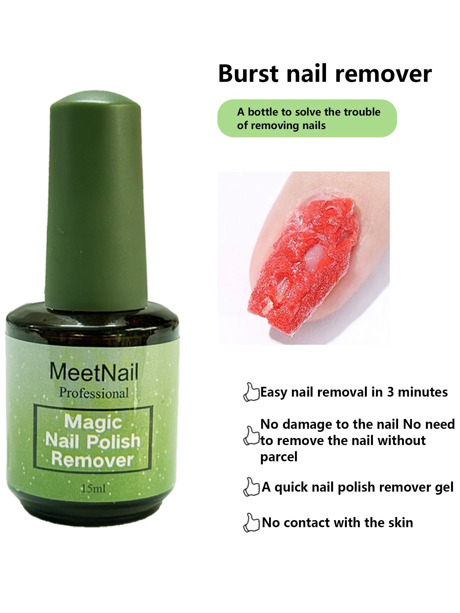 15ML Gel Nail Polish Remover No Need Soaking or Wrapping Gel Remover for Nails 3-5 Minutes Easy And Quick