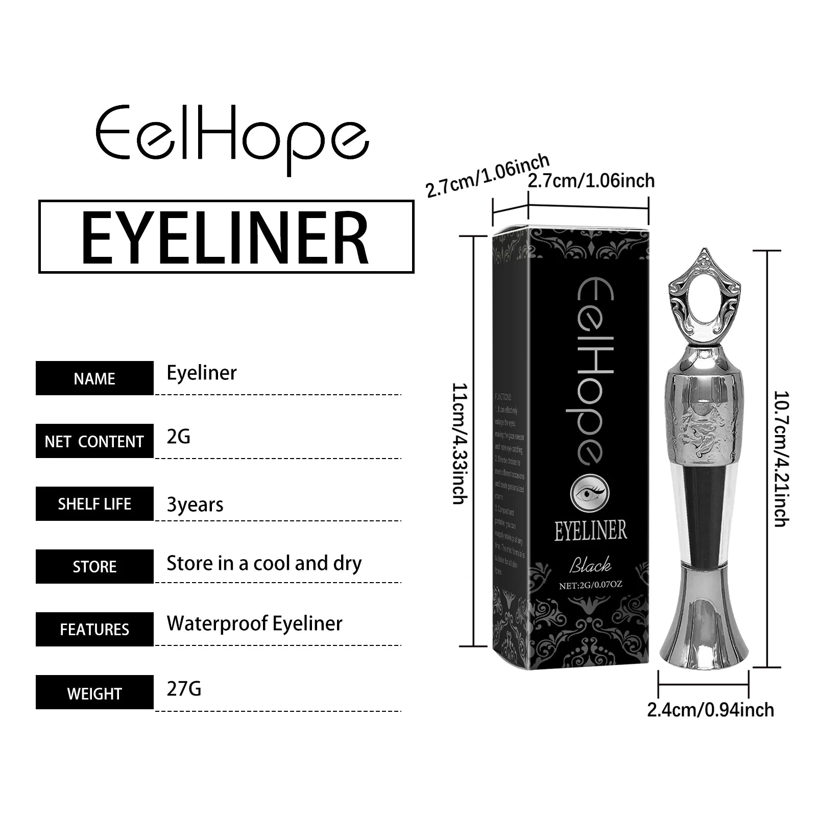 Antioxidant Colored Eyeliner Enhances Barrier Boosts Skin Resistance Reduces Eye Irritation Naturally Long-Lasting Comfortable