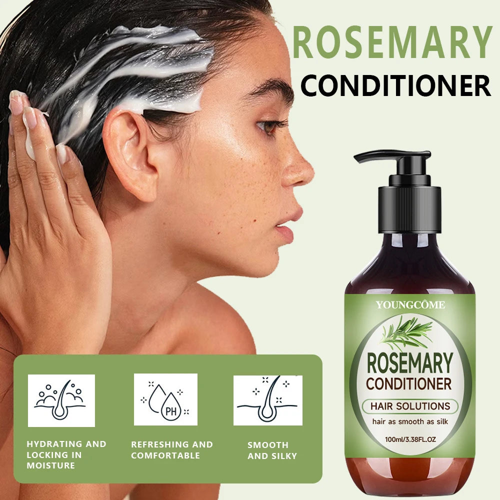 Rosemary Hair Essential Oil Hair Mask Nourishing Hair Oil Smoothing Shine Soft Hair Serum Repair Damaged Frizz Dry Hair Treatmen