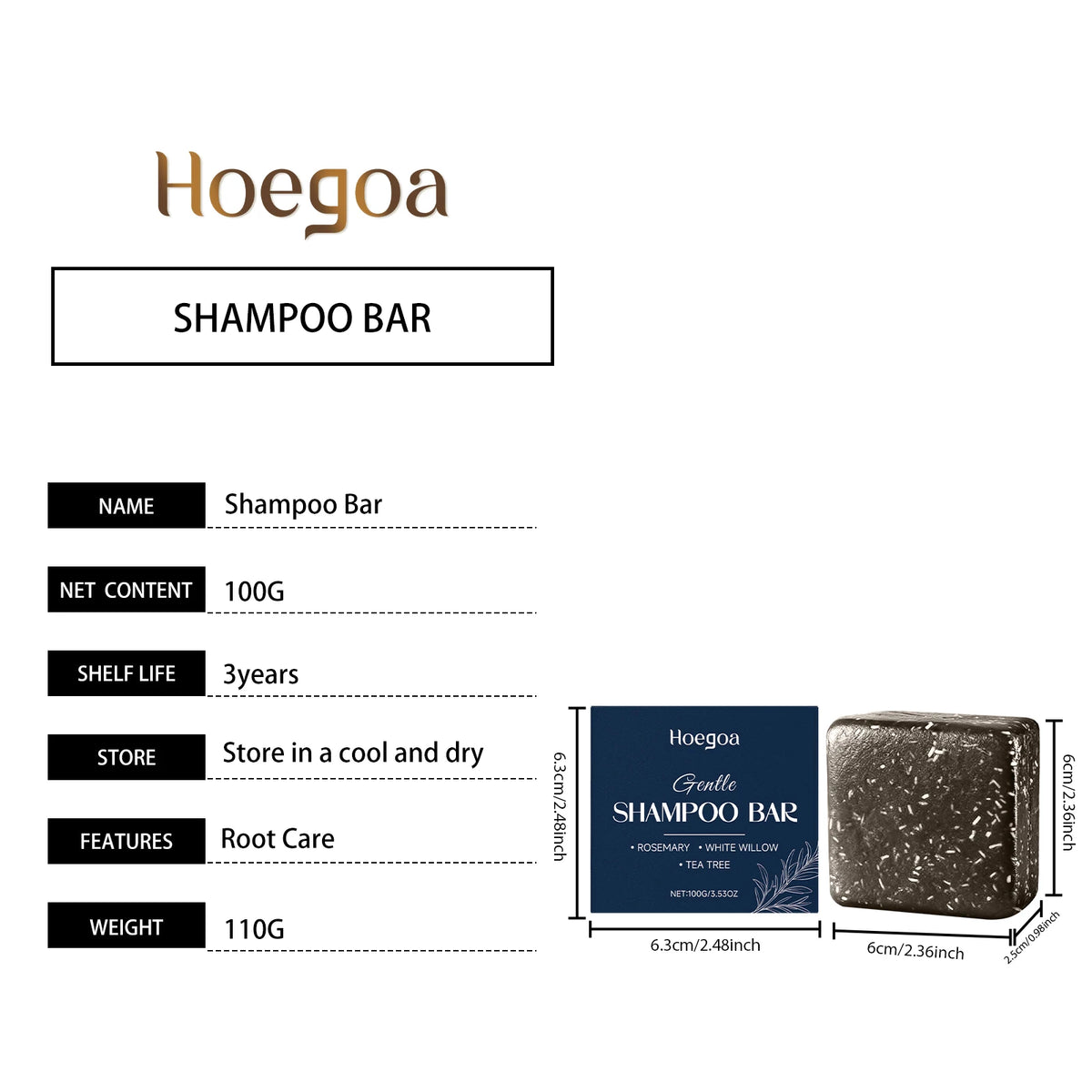 Rosemary Shampoo Bar for Hair Growth Natural Solid Shampoo with Rosemary Oil for Oily Scalp & Dry Hair Care for Women & Men 100g