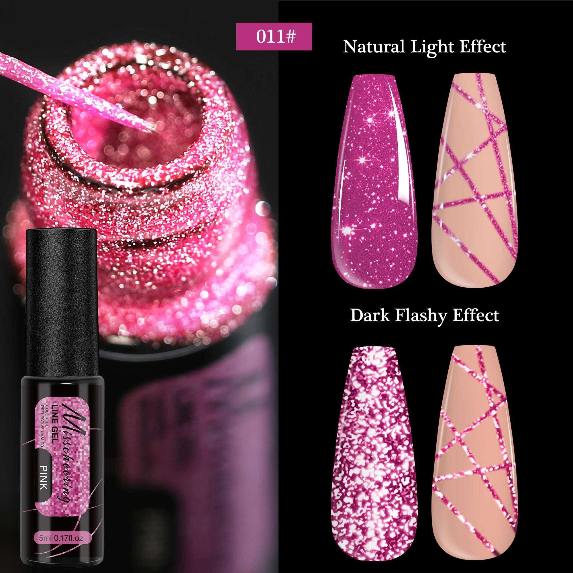 5ml Fluorescent Diamond Line Gel Shiny Painted Gel Nail Polish Semi-Permanent UV Gel Polish Varnish DIY Nail Art Design Salon