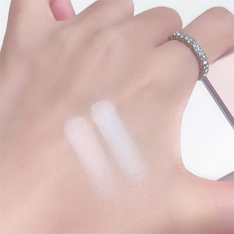 Two-tone Highlight Contour Palette Matte White Highlighter Grey Brown Nose Shadow Face Contouring Bronzer Brighten Powder Makeup