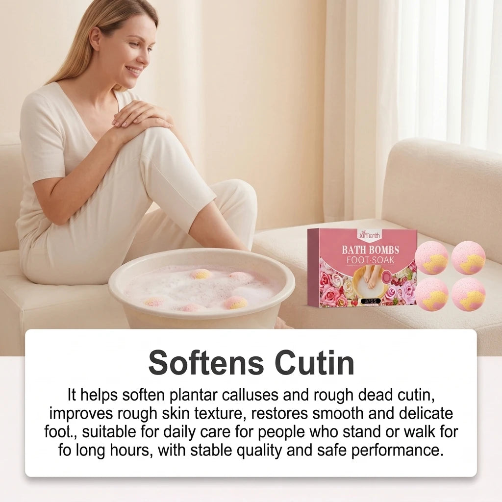 Rose Foot Bath Ball Nourishing Foot Soak Effervescent Tablet Deep Cleaning Exfoliate Feet Skin Relaxing Care Spa Soothe Fatigued