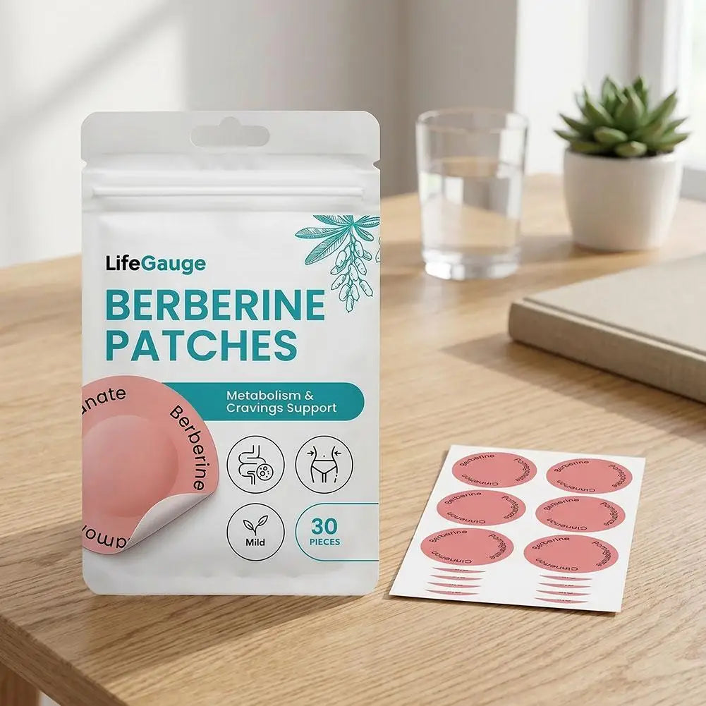 Berberine Transdermal Patches, Natural Metabolism & Cravings Support Patch, Gentle Nourishing Body Care Sticker for Daily Use