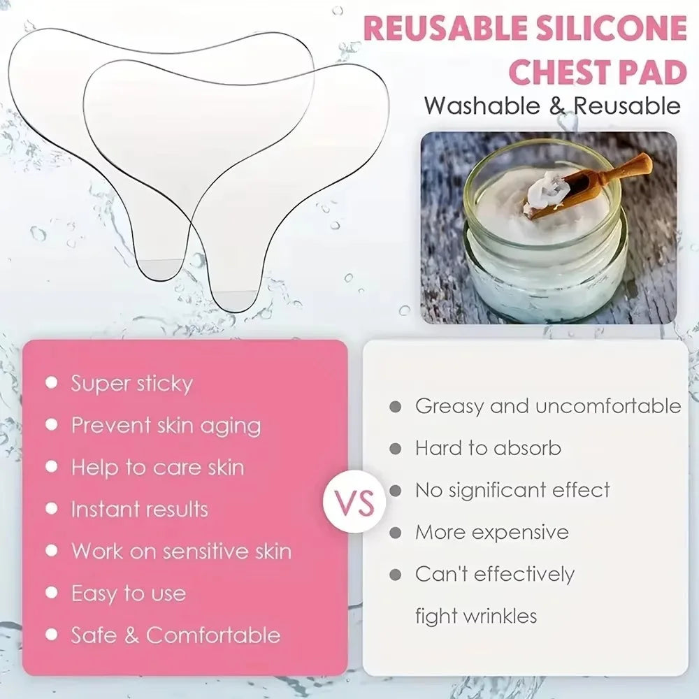 New Reusable Chest Pad Silicone Transparent Chest Patch T-shape Breast Lifting Wrinkles Remover Patch Skin Care Tools