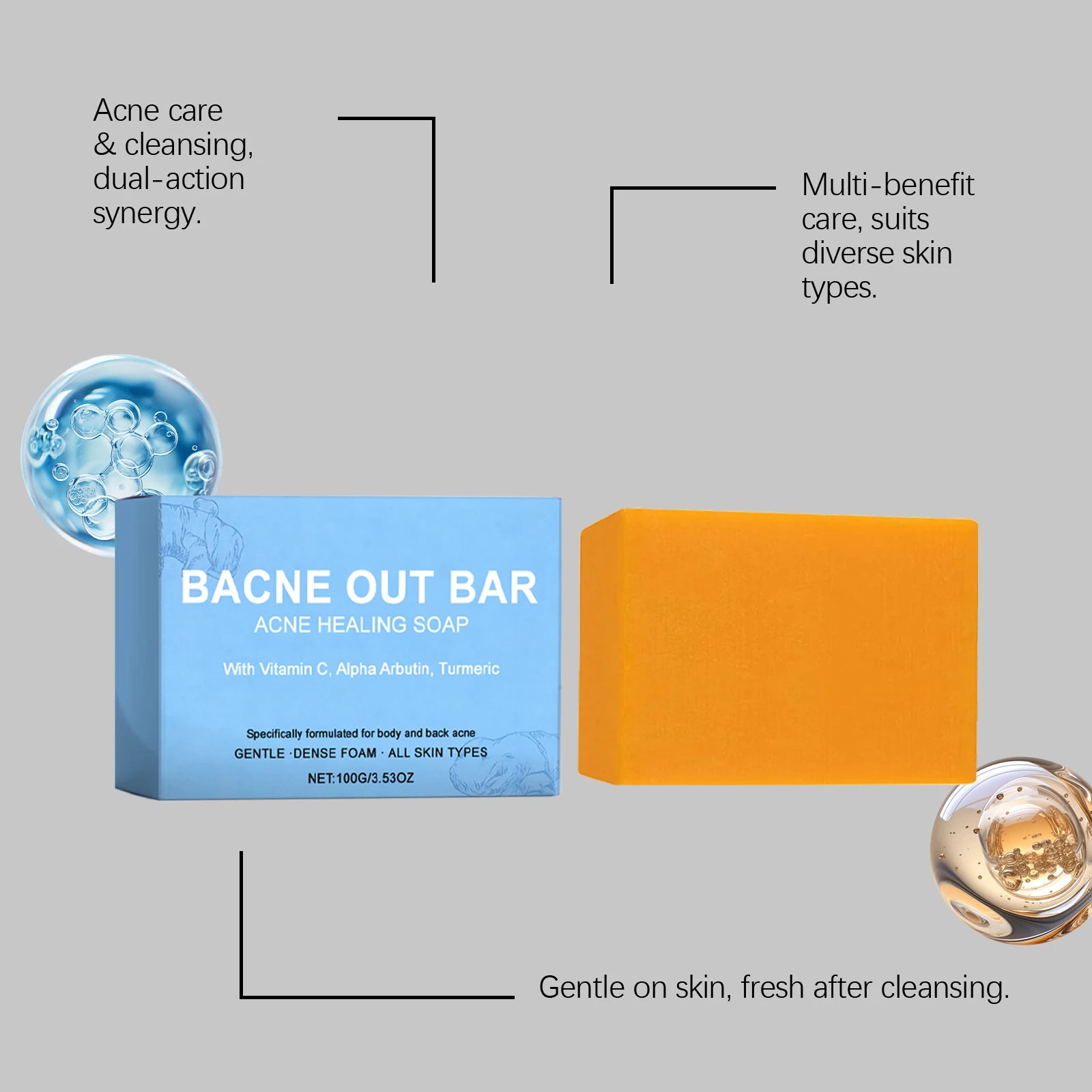 Body Cleansing Soap Gentle Anti Acne Exfoliating Facial & Body Cleanser Brightening Oil Control Soothing Skin Care Shower Soap