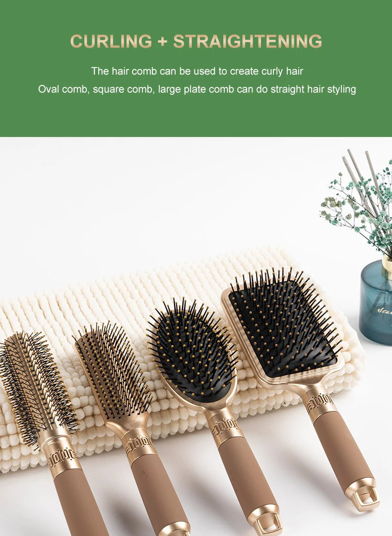 CALIYI Hair Massage Air Cushion Comb Brush Scalp Hairbrush Detangle Anti Static Salon SPA Hairdressing Styling Tool Oval Round