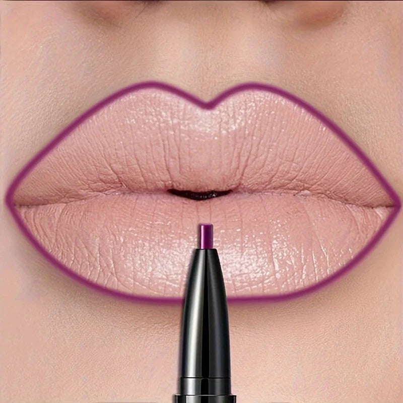 Waterproof Long Lasting Lip Liner Pencil, High Pigment Smooth Matte Lip Liner, Sweatproof Non-Fading Lip Contour Makeup