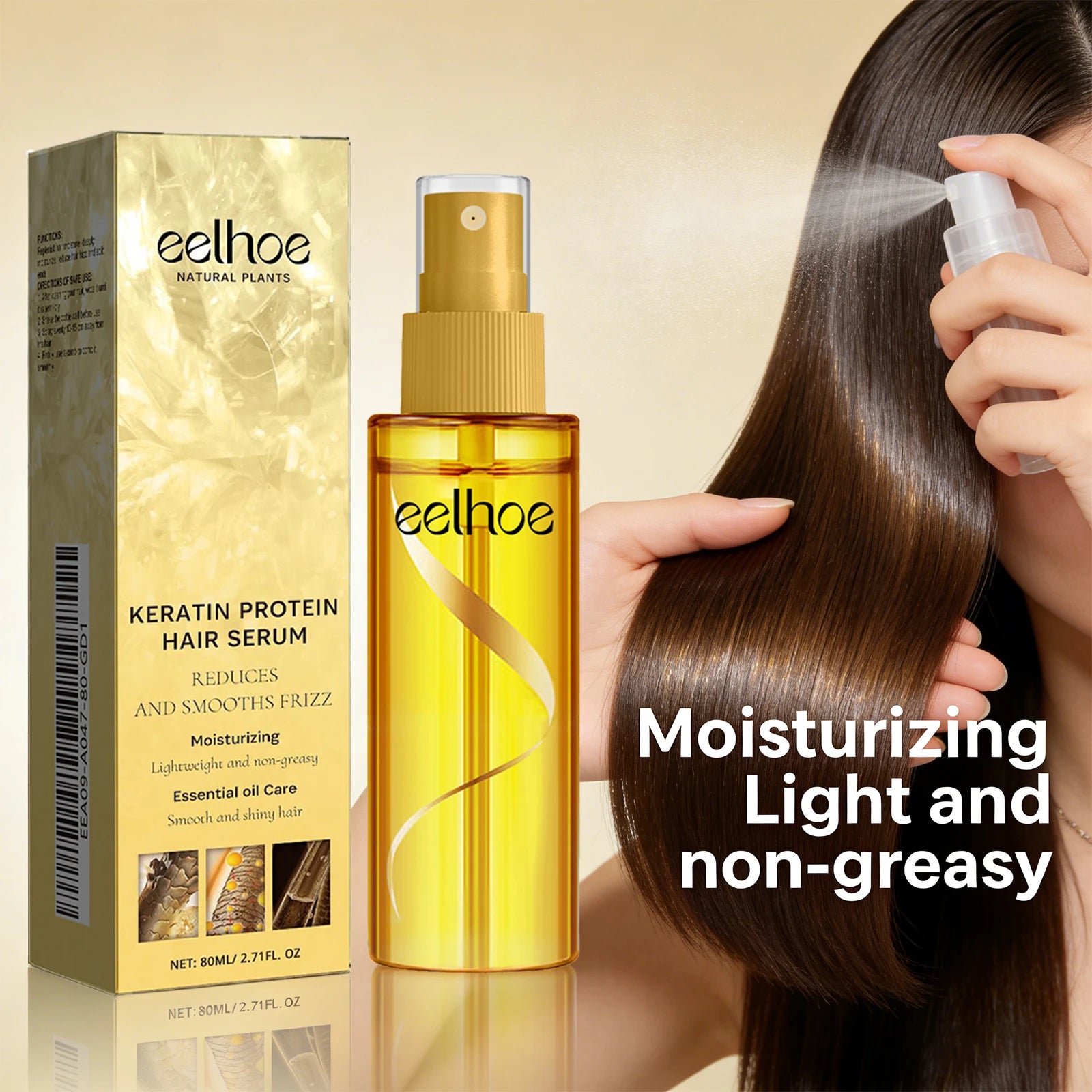 Keratin Protein Hair Serum Nourishing Repairing Damaged Hair Improve Gloss Reduce Hair Frizz Refreshing Hairdressing Oil Essence