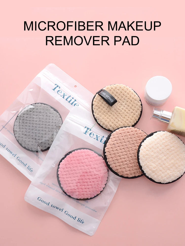 4PCS Makeup Remover Microfiber Cotton Pad Cosmetics Washable Makeup Towel Cleaning Sponge Skin Care Tool Washcloth