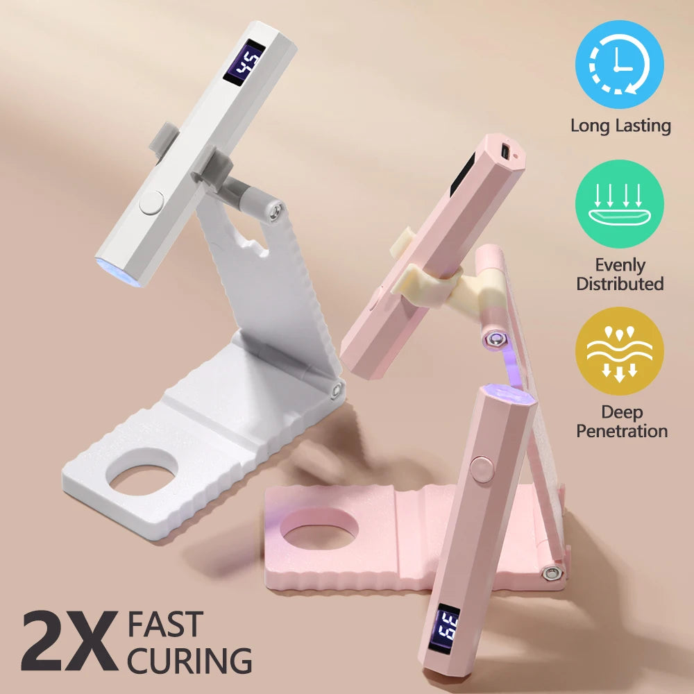 YIKOOLIN Convenient Rechargeable Nail Dryer UV LED Handheld Lamp Fast Curing All Gel Polish Mini Manicure Tool USB Portable Ligh