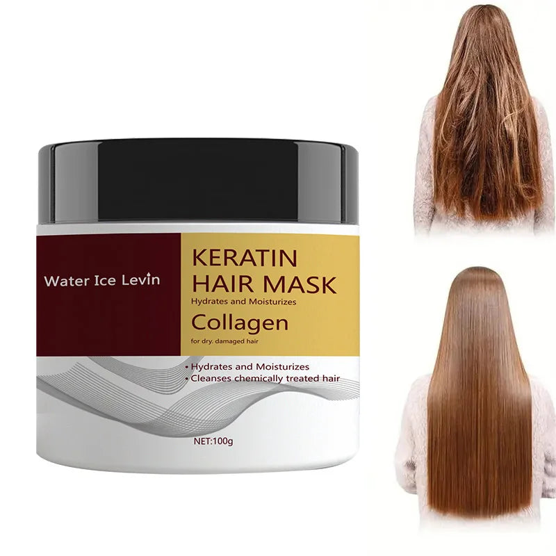 Keratin Hair Mask. Hydrolyzed Keratin Collagen. Hydrates Moisturizes. Repairs Dry Damaged Hair. Coconut Argan Oils. 100g.
