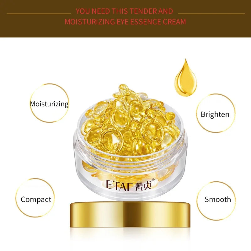 0.25g*30 Capsules of Eye Essence, Containing Placenta Extract, Yeast Extract, Vitamin E and Other Ingredients, to Hydrate and Moisturize the Skin Around the Eyes, Enhance Their Appearance and Firmness, Alcohol-Free, for Daily