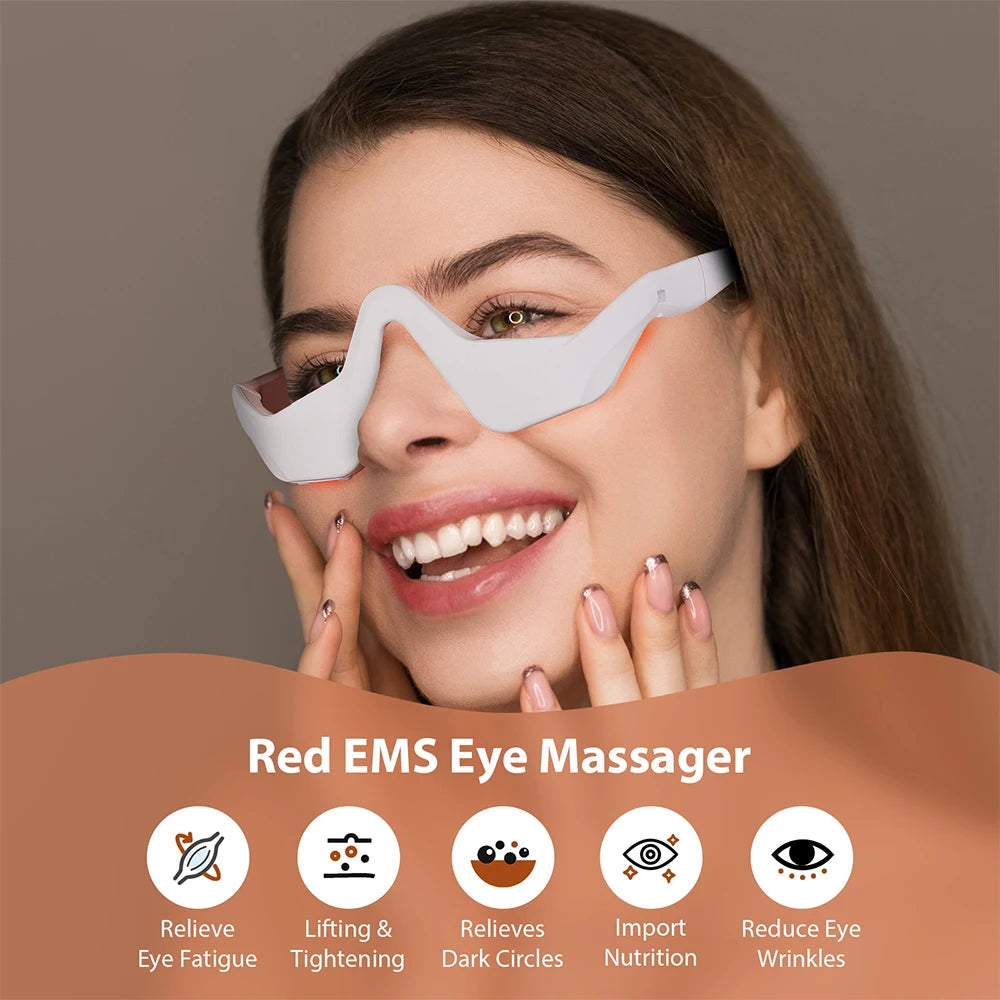 Foreverlily Eye Massager Relieves Eye Fatigue Eyes Massage Glasses Eye Fatigue Relief Massager Under-Eye Glasses Massager