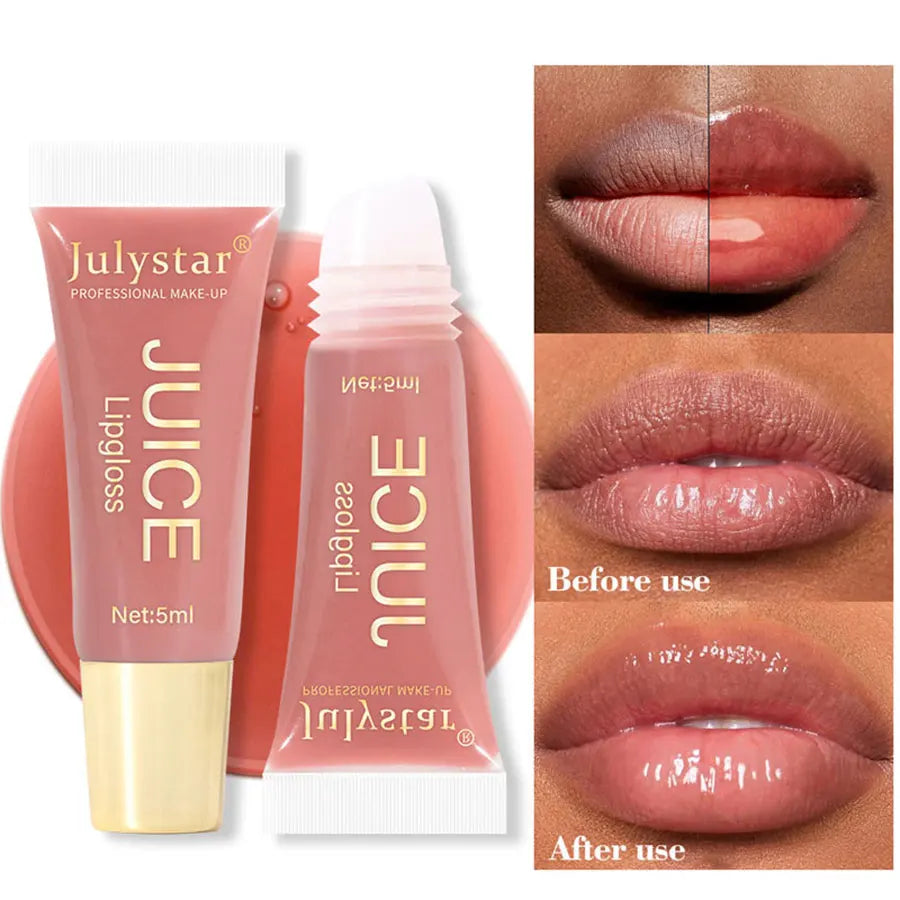 Watery Crystal Clear Jelly Lip Oil Lip Balm Moisturizing And Smoothing Lip Lines Jelly Pout Lip Gloss Glass Lip Fruit Scent