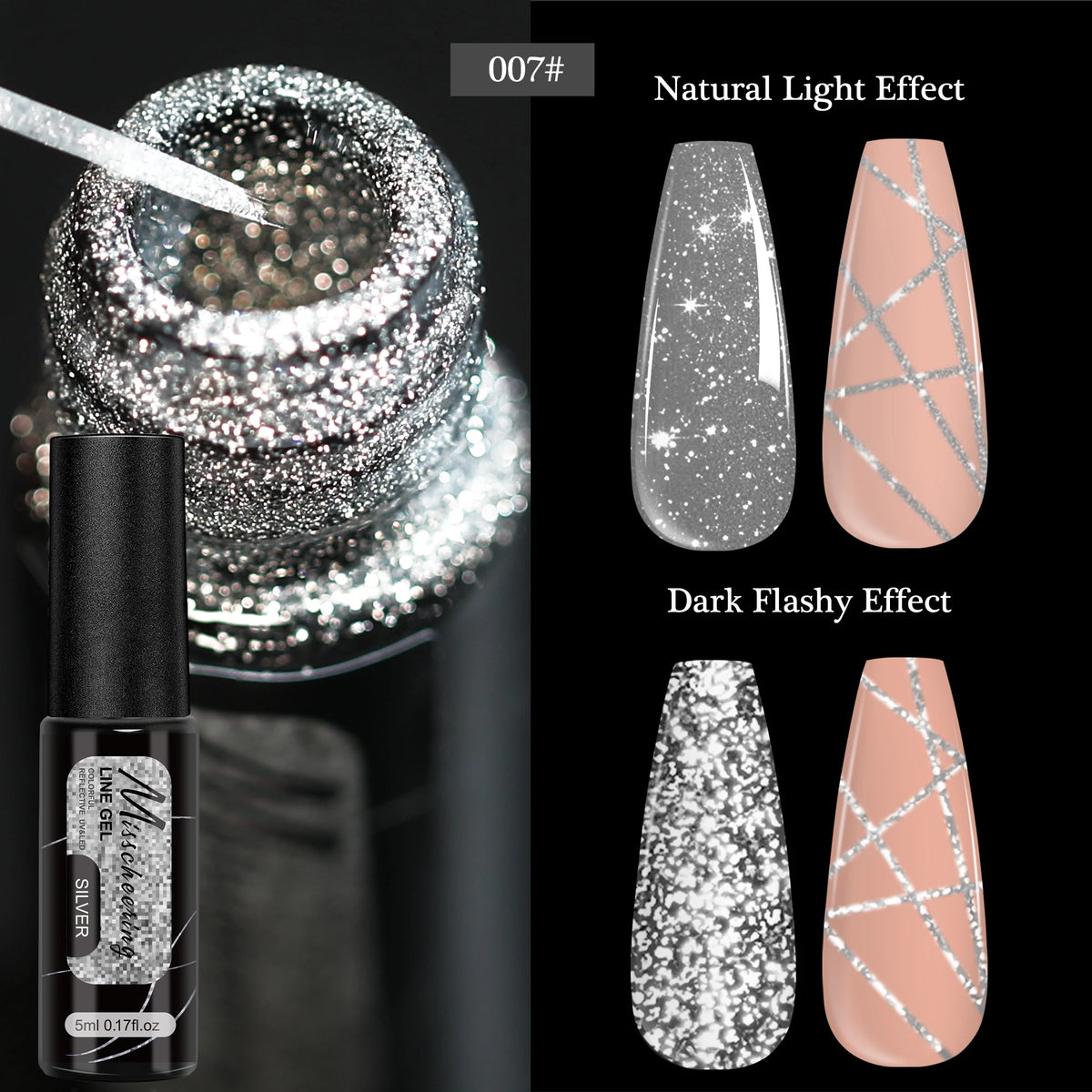 5ml Fluorescent Diamond Line Gel Shiny Painted Gel Nail Polish Semi-Permanent UV Gel Polish Varnish DIY Nail Art Design Salon