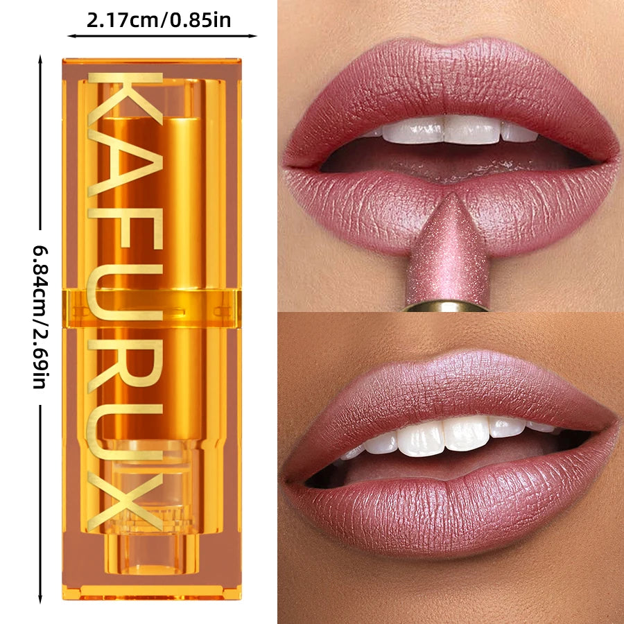 16 Colors 1PC Metallic Glitter Shiny Lipstick Lip Tint, Waterproof Senior Matte Lip Makeup Gifts for Women Cosmetic Lip Glaze