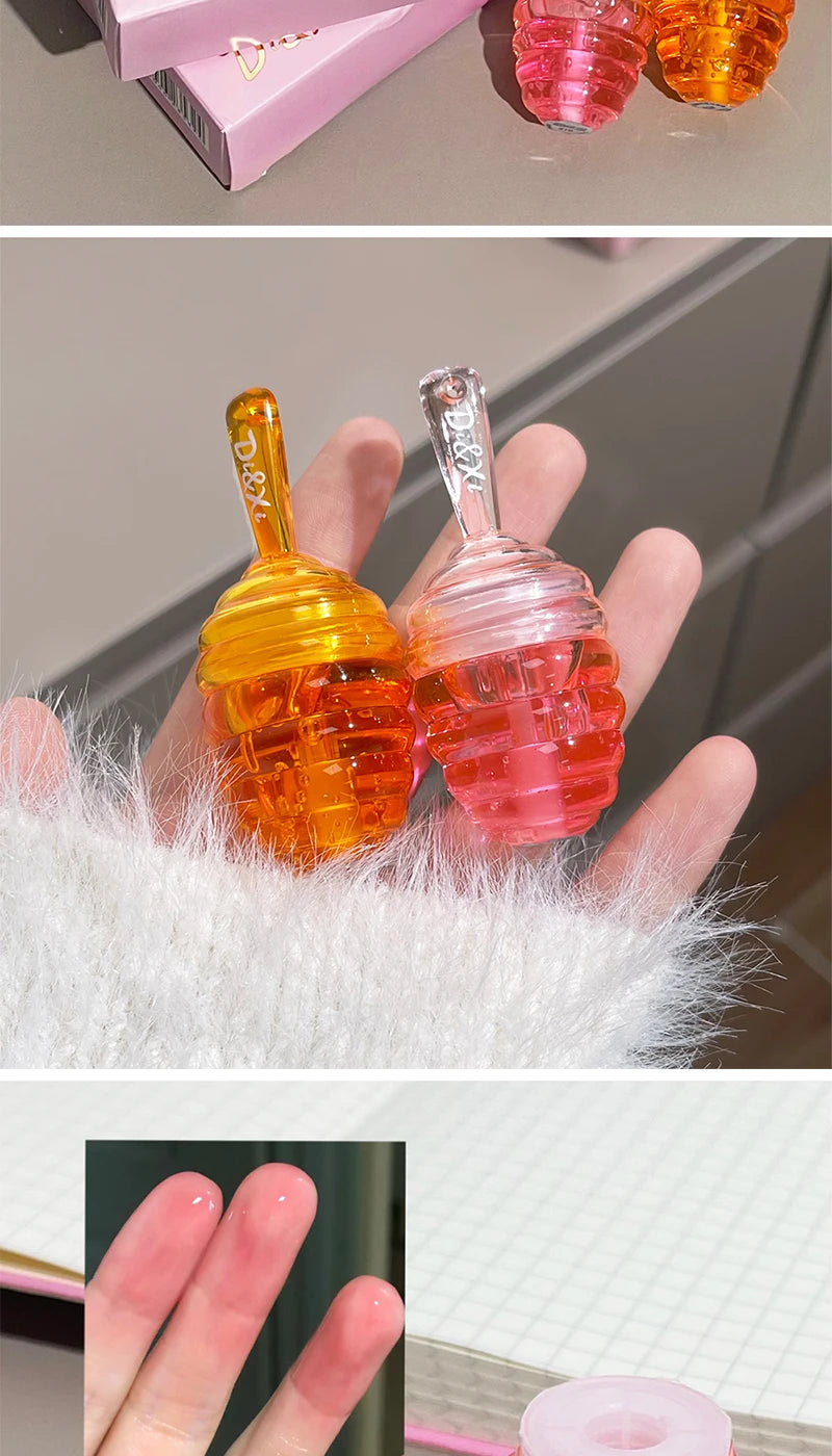 Kleines Honeypot Lippenöl, feuchtigkeitsspendendes und verblassendes Lippenmuster, Wasser-Lippenbalsam Dudu Lips