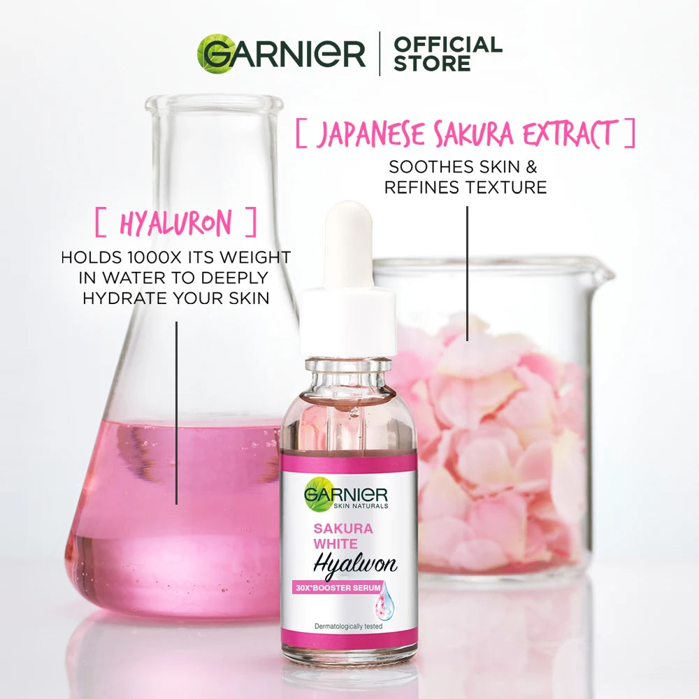GARN Nier Pink Serum Sakura Glow 30x Hyaluronic Booster Moisturizing Serum Firming Skin Fine Lines Skin Facial Care Serum