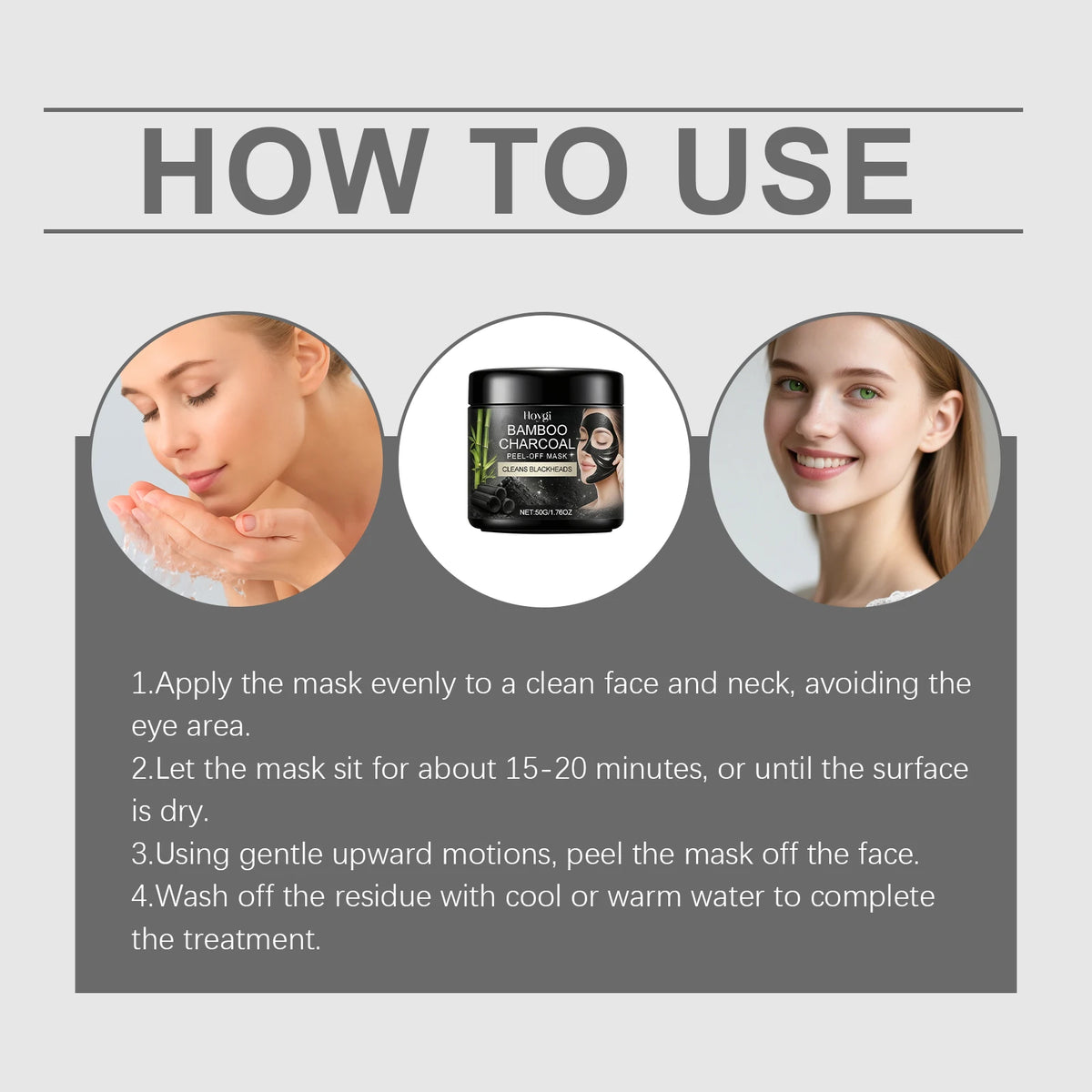 Charcoal Peel Off Mask Cream Blackhead Remover Deep Pore Cleansing Purifying Hydrating Facial Mask For All Skin Types