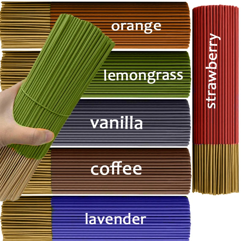 6 sets of approximately 126 high-quality aroma diffuser sticks - including lemongrass, lavender, vanilla, orange, strawberry, and coffee, suitable for purification, yoga meditation, and home use - a perfect gift with long-las