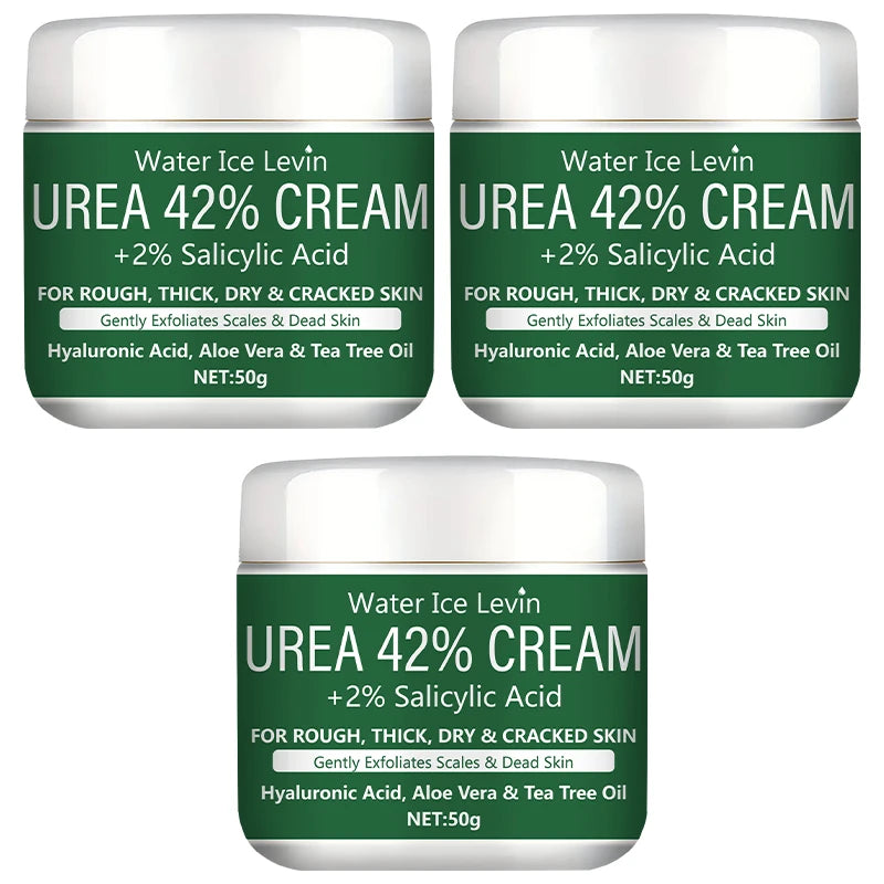 Urea 42% + 2% Salicylic Acid Cream with Hyaluronic Acid & Tea Tree Oil, Moisturizes and Exfoliates Rough, Dry Skin