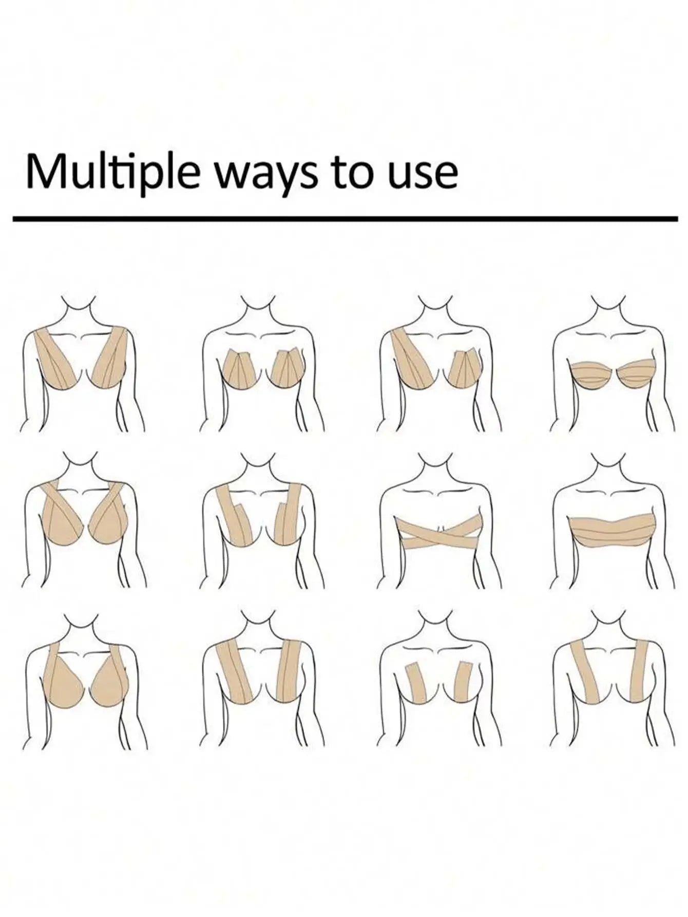-Bandage,Elastic Fabric, Drooping Suspender, Lifting Chest Patch, Gathering Tape, Self-Adhesive Sports Thin Large Chest Nipple P