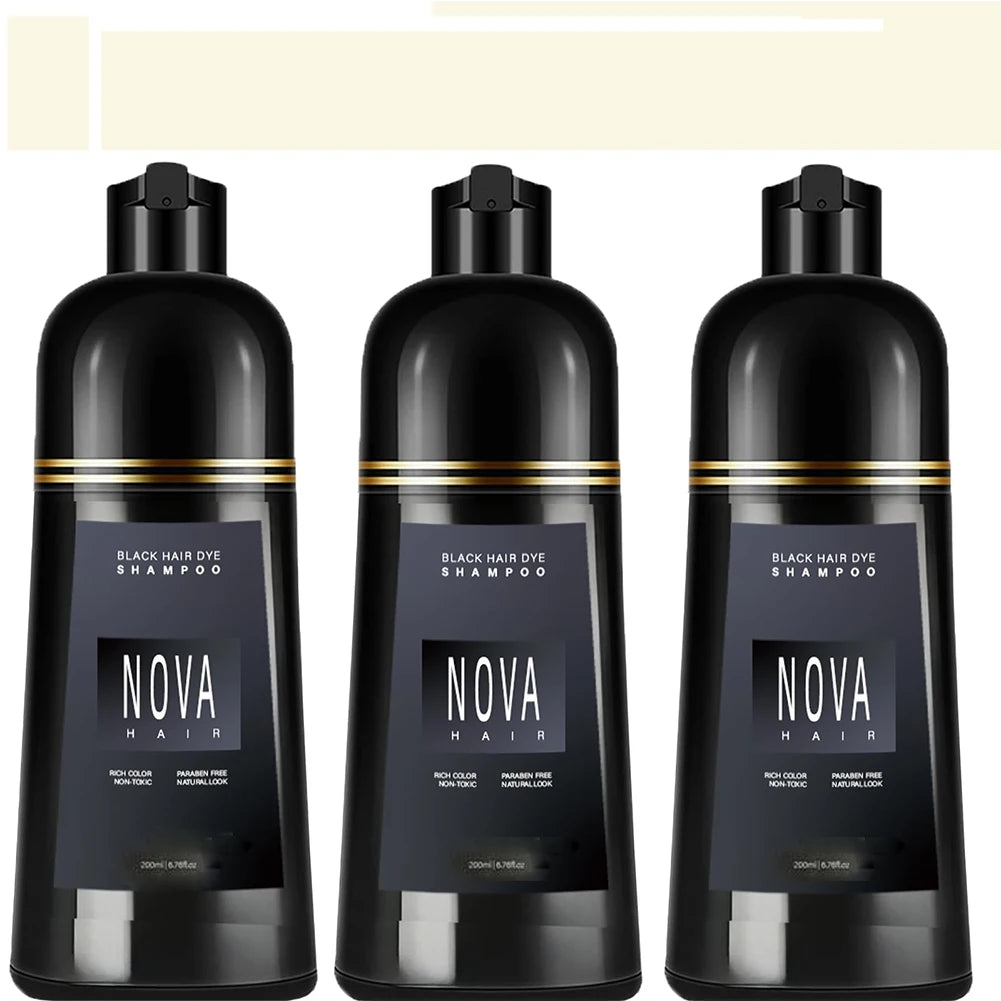 1/2/3PCS Black Hair Dye Shampoo Nova Hair Instant Dye Shampoo,Hair Dye Coloring  For Gray Hair Long Lasting Color in Minutes