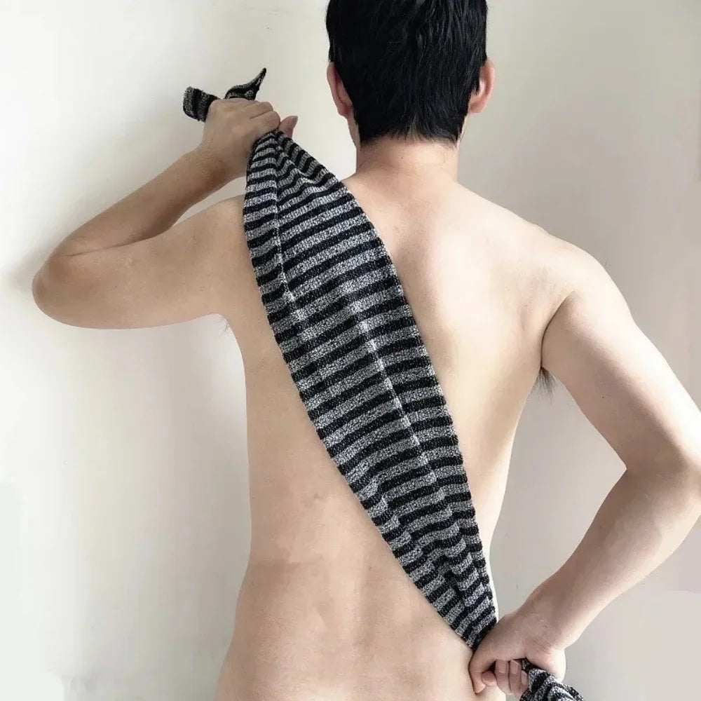 1Pcs Double Sided Long Nylon Exfoliating Back Scrub Towel Japanese Painless Body Mud Rub Strip Shower Bathroom Accessories