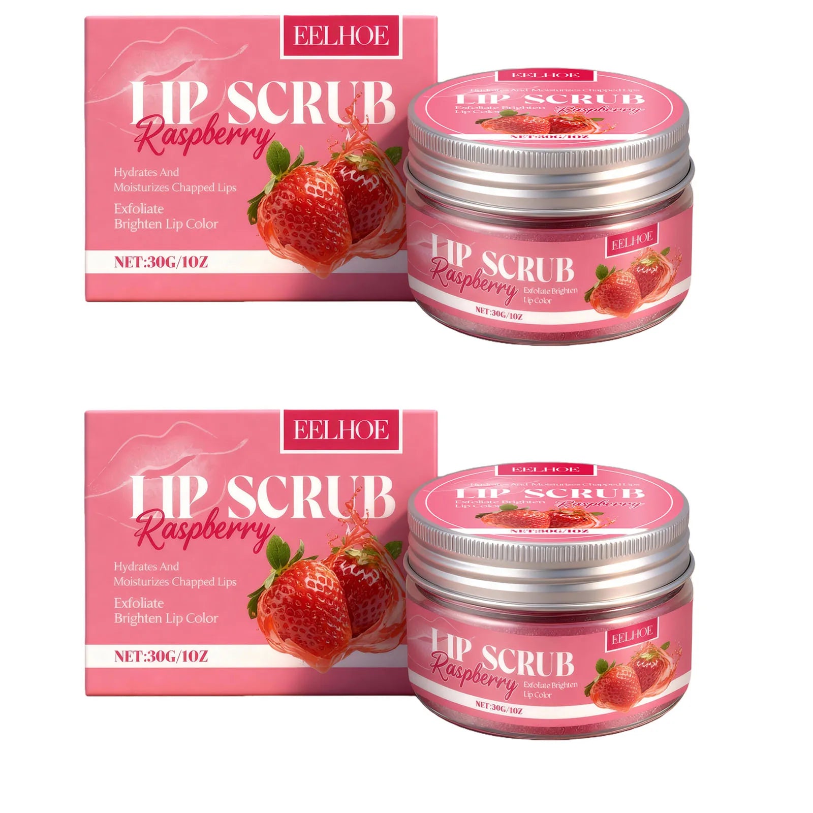 Strawberry Lip Scrub Exfoliating Soothing Lips Preventing Dryness Cracking Improving Dullness Brightening Moisturizing Lip Care