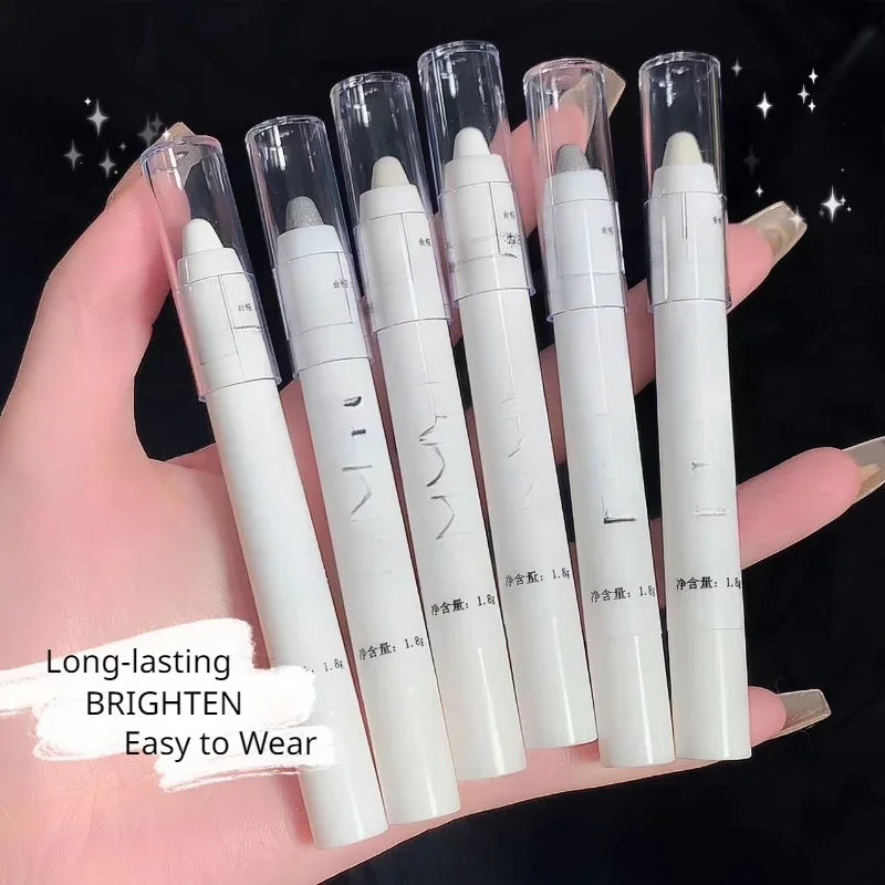 Matte White Lying Silkworm Highlighter Pen Pearlescent Eyeshadow Stick Brightening Pearl Eyeliner Waterproof Glitter Eye Shadow
