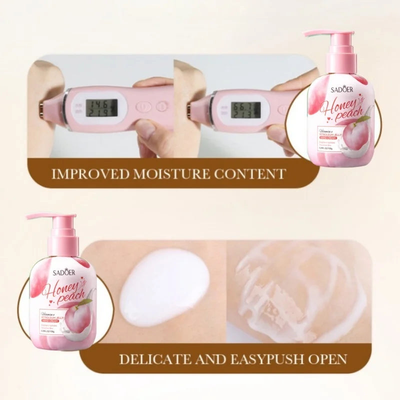 150g Peach Hand Cream, Rich in Glycerin, Peach Extract Essence, and Tocopherol, with a Moisturizing Texture That Is Non-Greasy, Can Nourish Dry Skin, and Can Be Used for Hand, Foot, and Body Care, Keeping Skin Hydrated, Soft,
