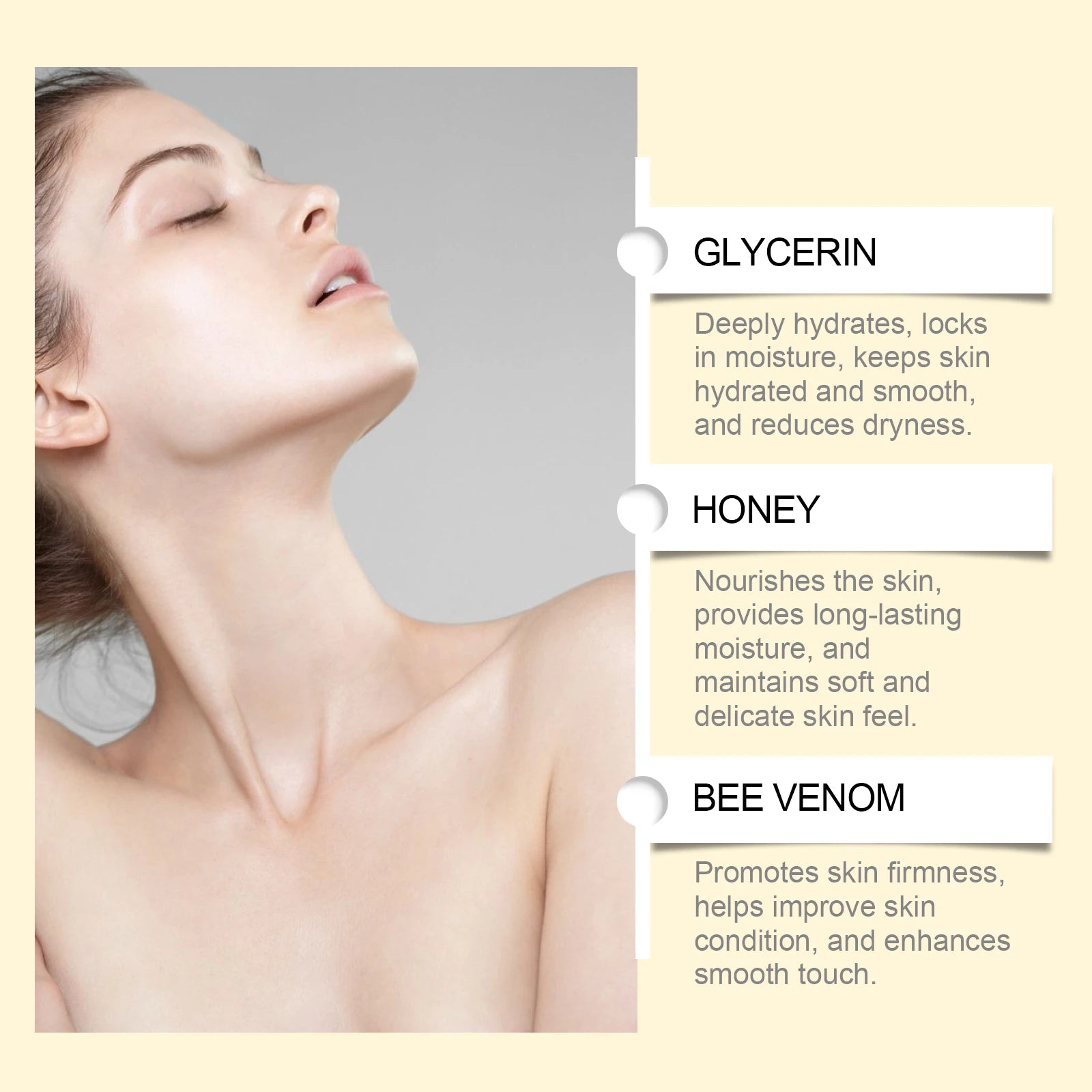 Bee Venom Skin Moisturizer Nourish Dryness Skin Anti Cellulite Firming Brightening Smoothing Body & Face Care Creams Non-Greasy