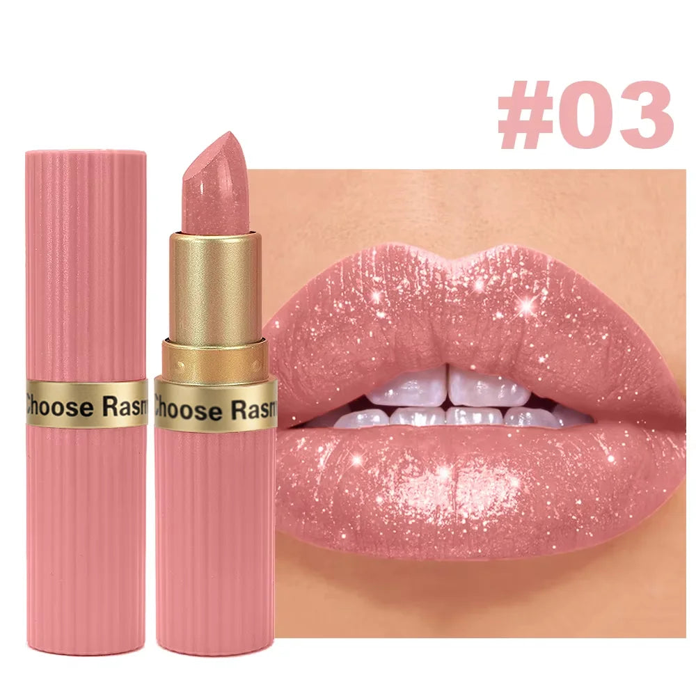 CHOOSE RASME 6 Colors Chocolate Bar Lipstick Makeup Pearl Matte Matte Not Easy to Fall out Matte Waterproof Lipstick