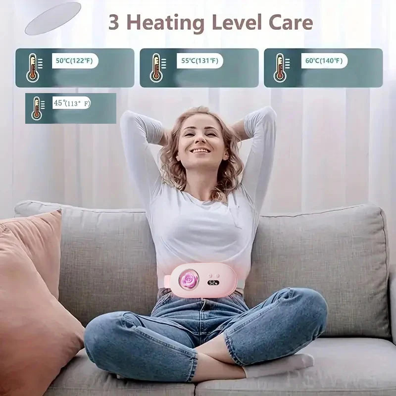 USB charging portable menstrual heating pad, menstrual abdominal and waist heating massage pad, electric heating waist belt
