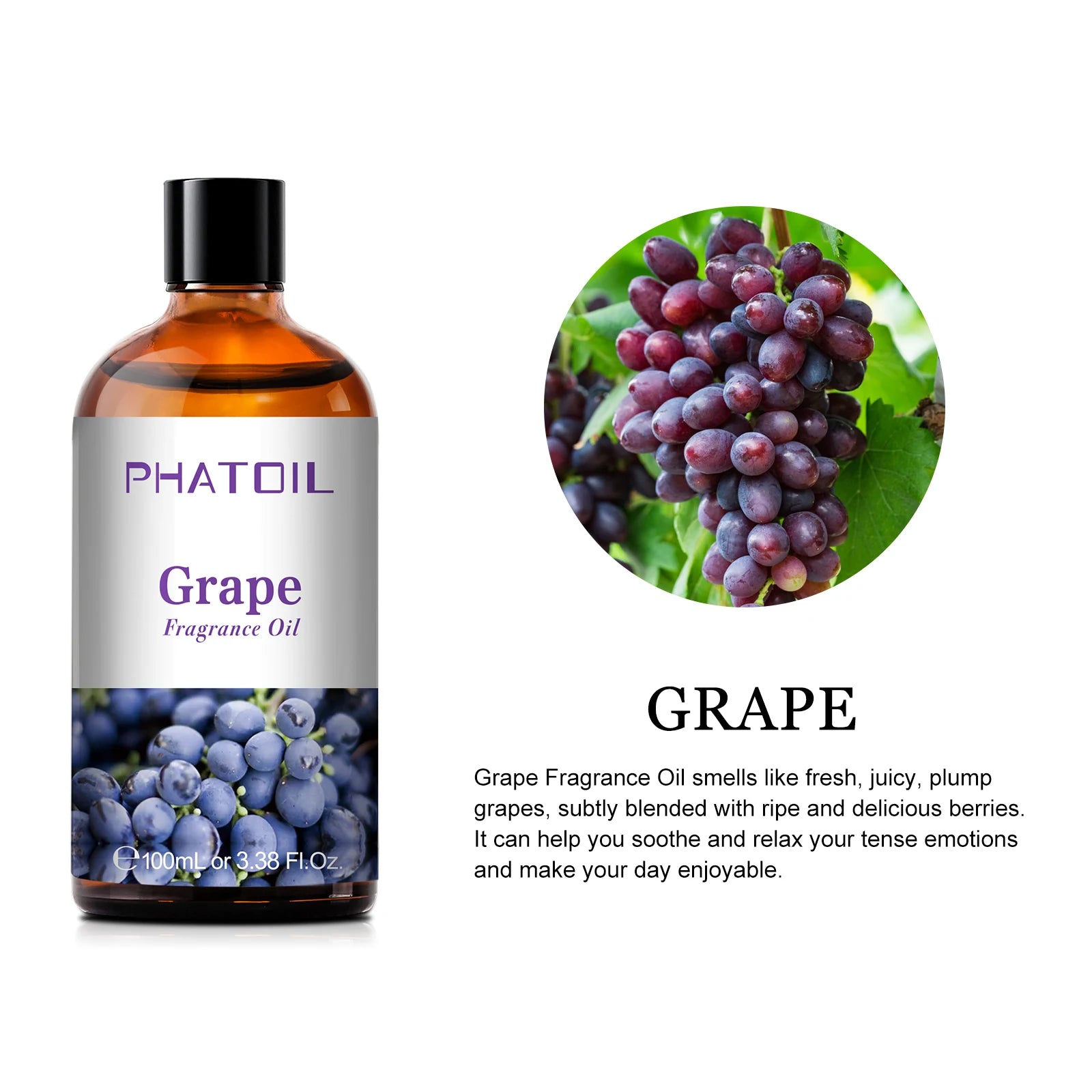 Phatoil 100ml Blueberry Fragrance Oils Coconut Vanilla Green Apple Mango Cranberry Strawberry Grape Guava Cherry Esssential Oils
